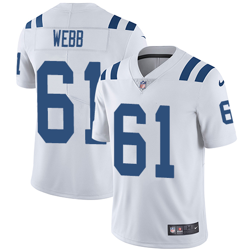 Indianapolis Colts #61 Limited Webb White Nike NFL Road Men Vapor Untouchable jerseys->youth nfl jersey->Youth Jersey